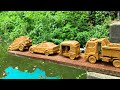 Drive the muddy toy vehicle by hand and threw it into the water for cleaning  toy vehicles cleaning