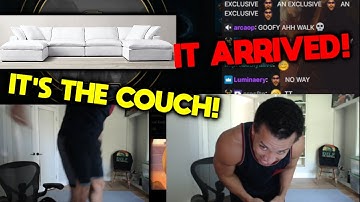 Tyler1 reaction to his $21,000 Couch FINALLY ARRIVING
