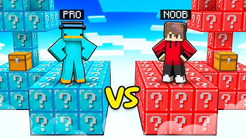 NOOB vs PRO: Isla de Sky Block de LUCKY BLOCKS en Minecraft!