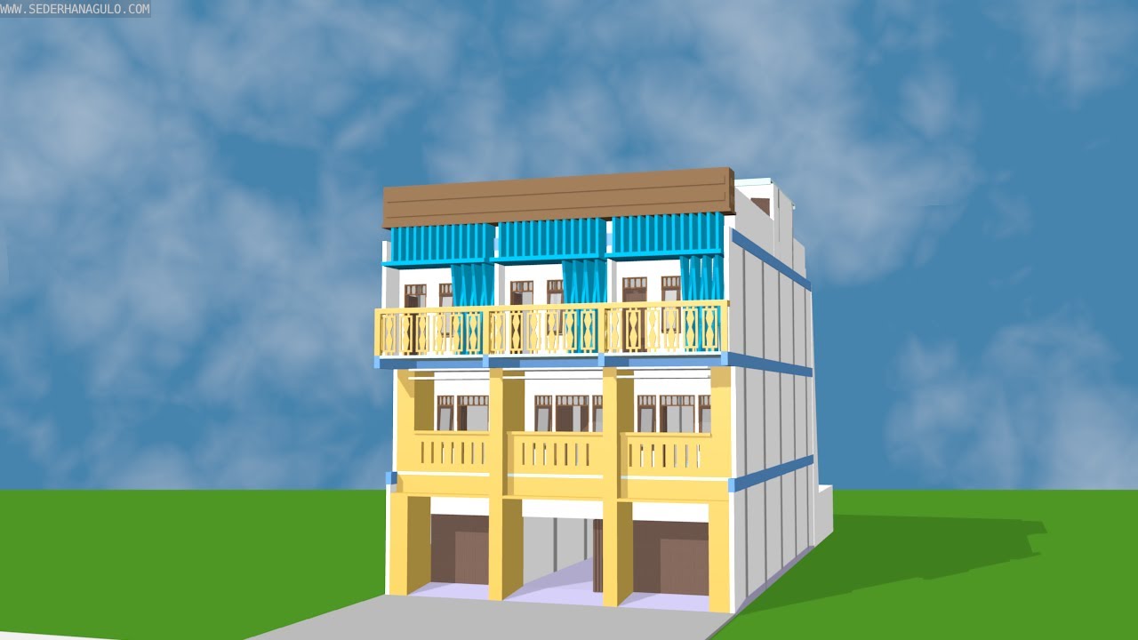 Three Stories Building Animation Animasi Bangunan Tiga Lantai