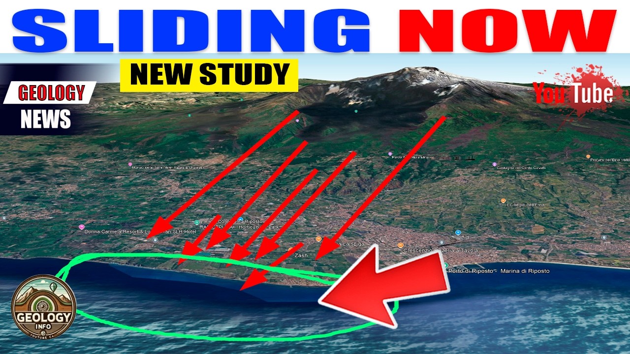 Mount Etna is sliding four centimeters in eight days. COULD TRIGGER A TSUNAMI