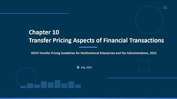 OECD Transfer Pricing Guidelines 2022  - Chapter 10 - Financial Transactions