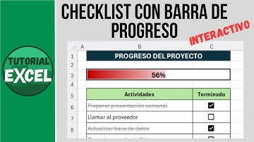 Checklist interactivo con barra de progreso en Excel ✅ | Tareas tachadas y progreso automático