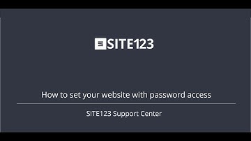 SITE123 - How to set your website with password access