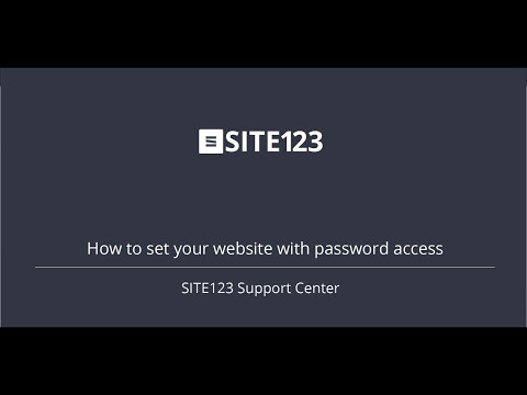 SITE123 - How to set your website with password access