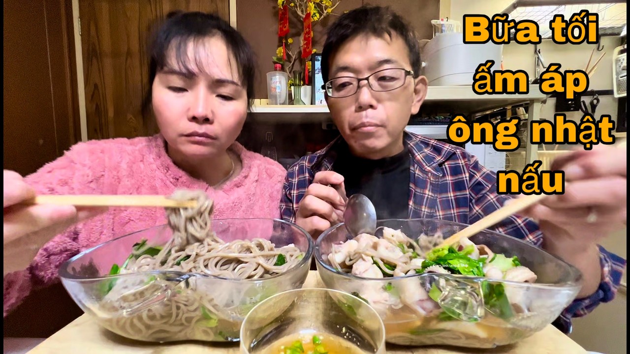 Lâu lắm rồi ông nhật mới nấu được món bún Nhật cho vợ ăn.bữa tối ấm cúng   đơn giản
