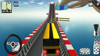 Impossible Road Real Bus Simulator : Yellow color bus Driving Stunts Android Games screenshot 1