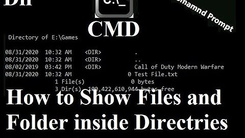 How to List Files and Folders in a Directory Through CMD  DIR Command | Command Prompt Basics