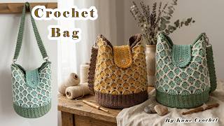 CROCHET BAG | Easy Crochet Bucket Bag Tutorial 🍯 Honeycomb Shoulder Bag 🐝