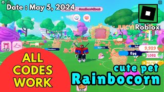 All Codes Work Rainbocorn Roblox, May 5, 2024 #roblox