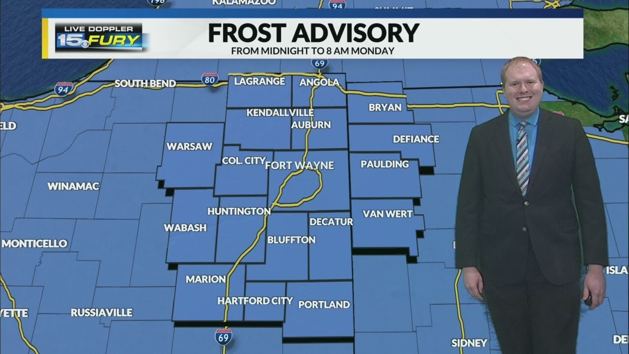 Frost Advisory issued across the area Sunday night - YouTube