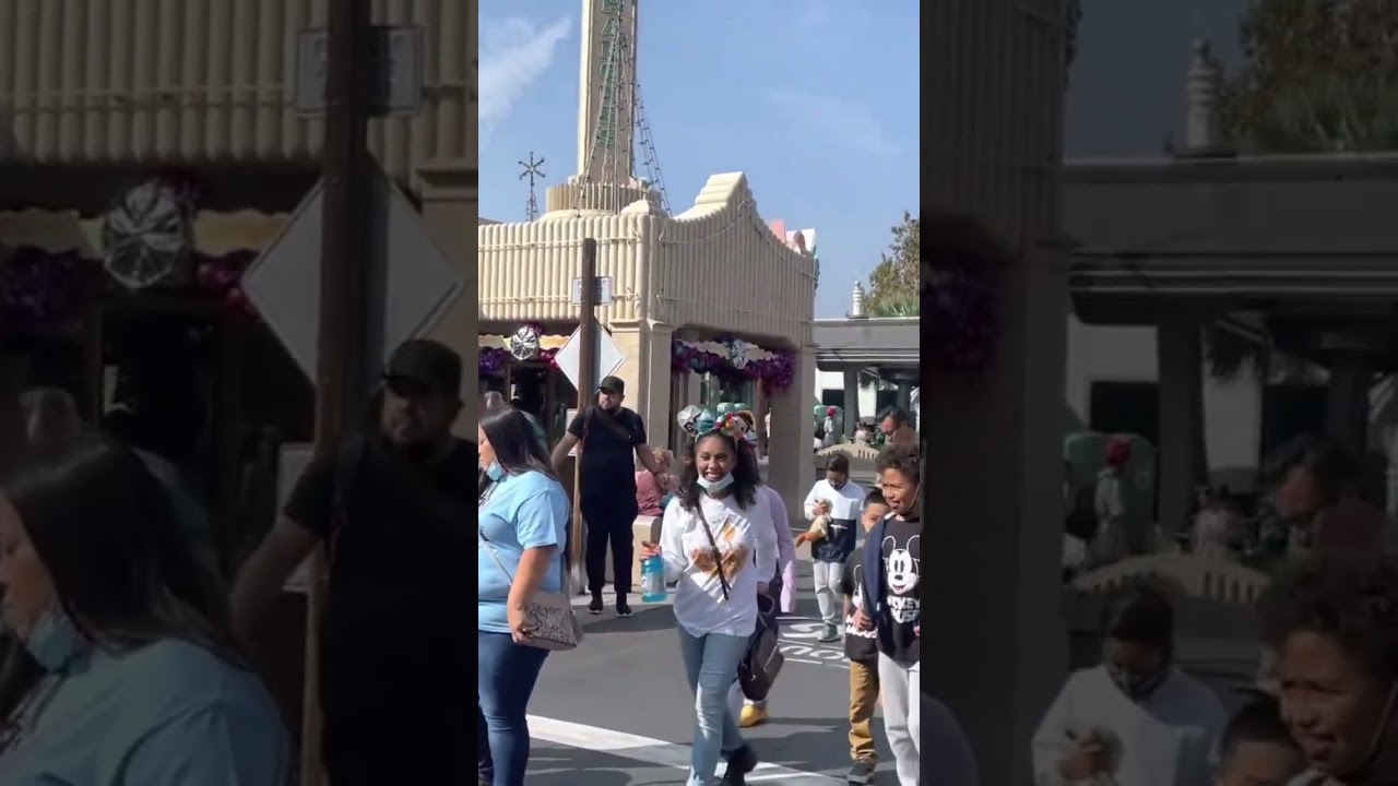 It was Christmas time at radiator Springs, California adventure Disney Park