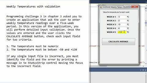 Weekly Temperatures | Visual Basic 2017