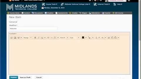 D2L Brightspace v10.4 Creating New News Items