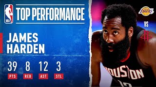 James Harden's BIG Night (39 PTS, 8 REB, 12 AST) Against The Lakers | NBA Restart