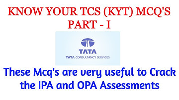 KNOW YOUR TCS MCQ