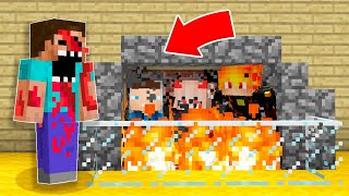 МЫ СПРЯТАЛИСЬ С РЕБЯТАМИ ОТ КРОВАВОГО ХЕРОБРИНА В МАЙНКРАФТ ! Алексбой Minecraft