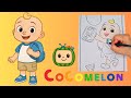 👶🍉🎨 Drawing JJ from Cocomelon with Colored Pencils ✏️ | Sticker Comparison!