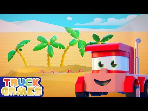 Truck Games | Mini Trucks in the Desert - Oasis | Desenhos para Crianças | Truck Cartoons For Kids