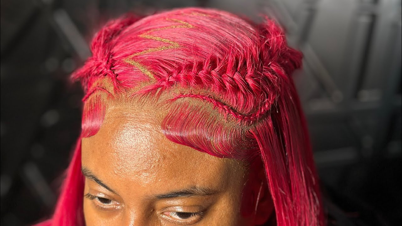 🔥Extra styling on burgundy frontal wig install🔥