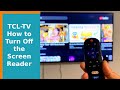 How To Turn Off Screen Reader On TCL TV Roku Android Step By Step 