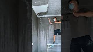 Scraping off the remaining putty on the concrete roof #shorts