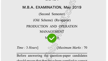 2019 Dcrust MBA 2nd Sem Old Production & Opertion Management Question Paper