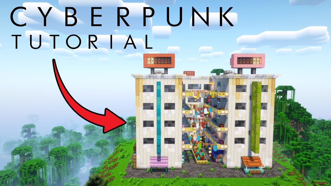 Building a Minecraft Cyberpunk Apartment House - step by step tutorial ...