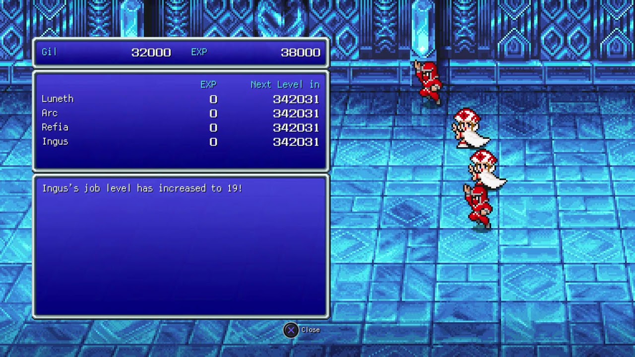 Final Fantasy III level and HP grind