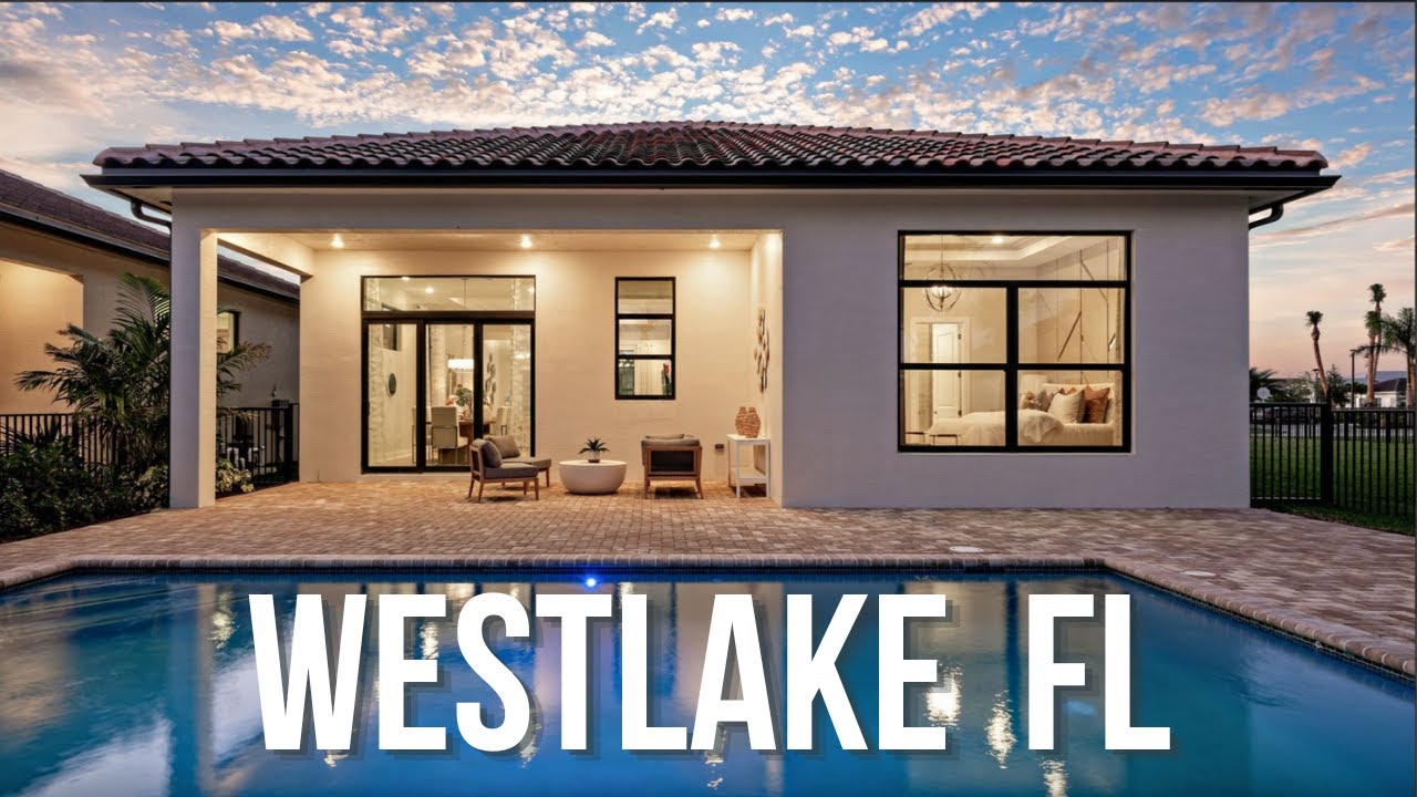 New Construction Model Home Tour in Cresswind Westlake Florida Pool