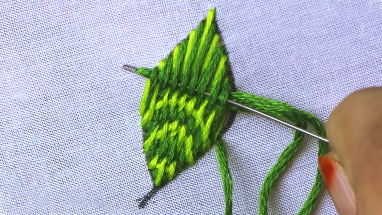 Hand Embroidery Amazing Leaf Design Tutorial - YouTube