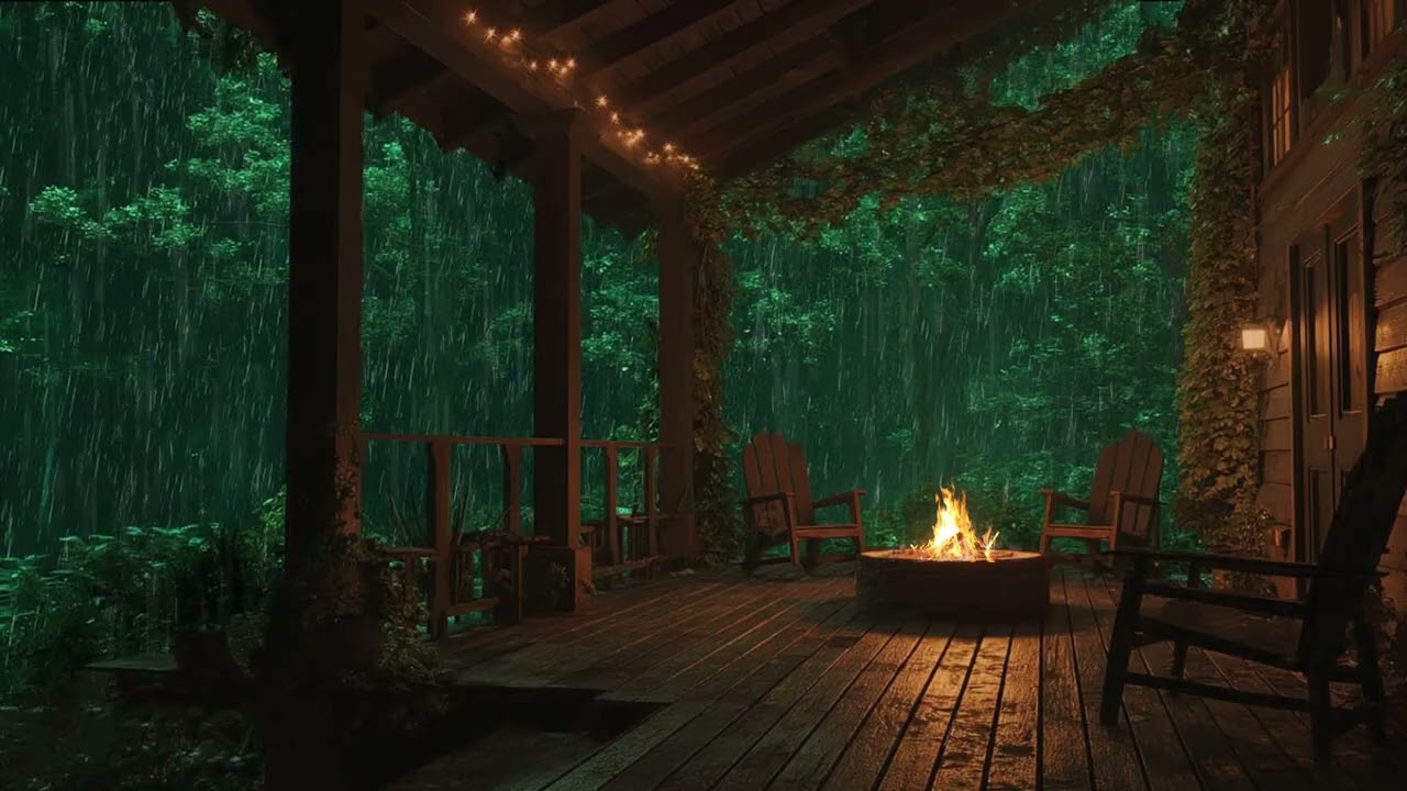 Soothing Rain and Fireplace Sounds for Deep Relaxation and Stress Relief