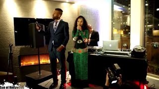 Jhené Aiko giving a speech for her dad’s 75th Birthday