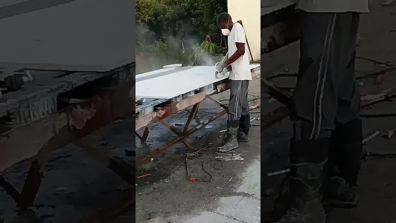 Cutting quartz countertop 