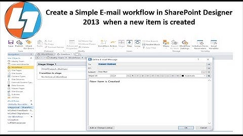 Create a Simple E-mail workflow in SharePoint Designer 2013  when a new item is created