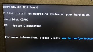 How to Fix Boot Device Not Found Hard Disk 3F0 Error - HP Laptop #hp #hplaptop #boots #laptop
