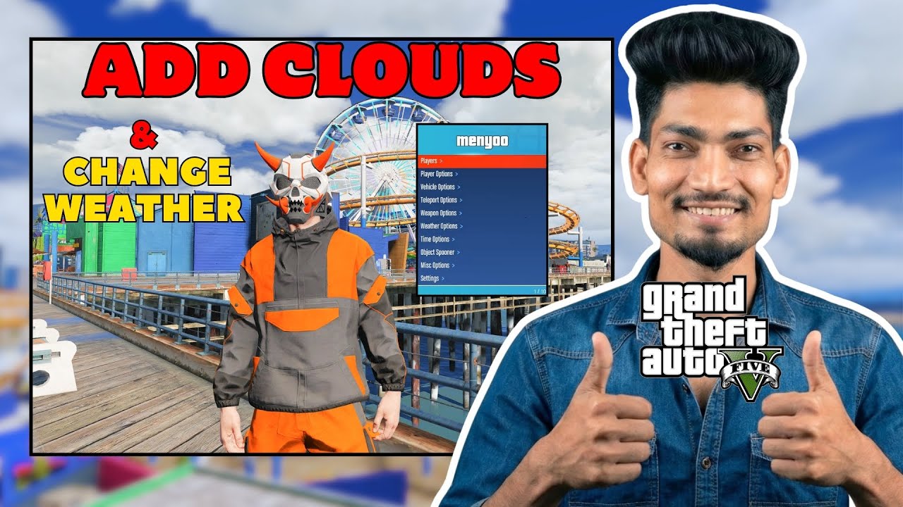 How to Change Clouds & Weather in GTA 5 Using Menyoo Trainer | Easy Hindi Tutorial
