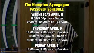Hampton Synagogue JBS Passover 2023 Telecasts