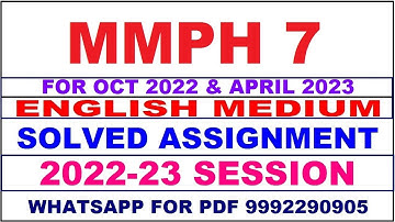 mmph 7 solved assignment 2022-23 in english | mmph 7 solved assignment 2022-23 | mmph 7 2023