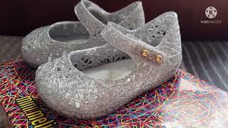 mini melissa campana zig zag v mixed silver glitter