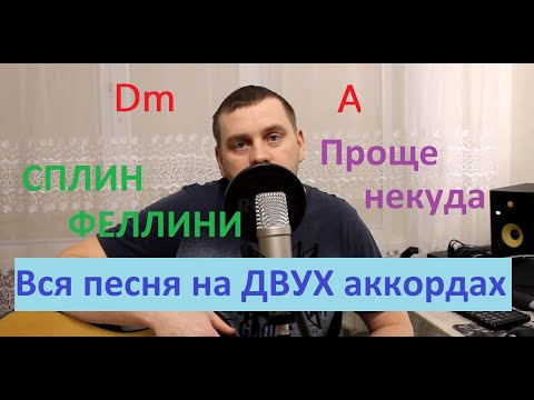 Видеоурок. Песня на 2 аккордах, которую сможет сыграть каждый. Сплин-Феллини.