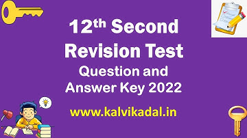12th All  Subjects Second Revision Test Original Question Paper & Answer Key 2022 | 12 2nd Revision
