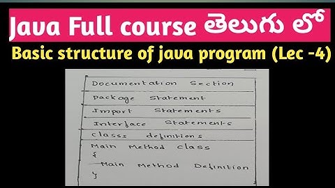java program structure | structure of a java program | java full course | SRT Telugu Lectures