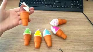 Super Cute Jumbo Torch Ice Cream Squishy Sundae Squeeze Toys Bag Cell Phone Strap Charms screenshot 4