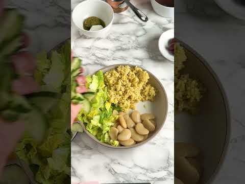 Mediterranean Acini di Pepe Bowls With Pesto #saladbowl #shorts #plantbased #buddhabowls #dinner