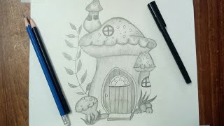How to draw Fairy House Easily || Pencil Sketch || Step By Step