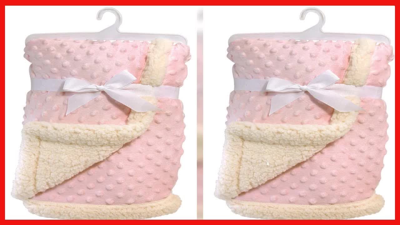Quality product -  Stephan Baby Snuggle Fleece Crib Blanket, Reversible Plush and Sherpa, Pink