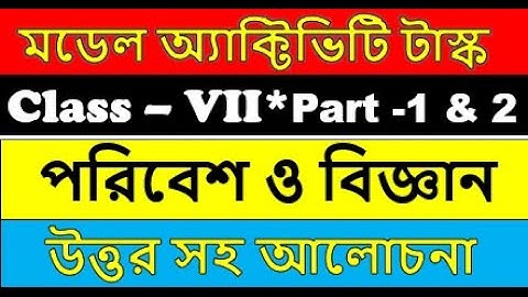 Class 7 Environment and science model activity task part 1 and 2 | পরিবেশ ও বিজ্ঞান মডেল অ্যাকটিভিটি