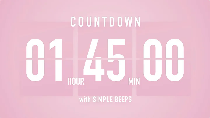1 Hour 45 Minute Countdown Timer 🌸 Flip Clock with Simple Beeps 🔔