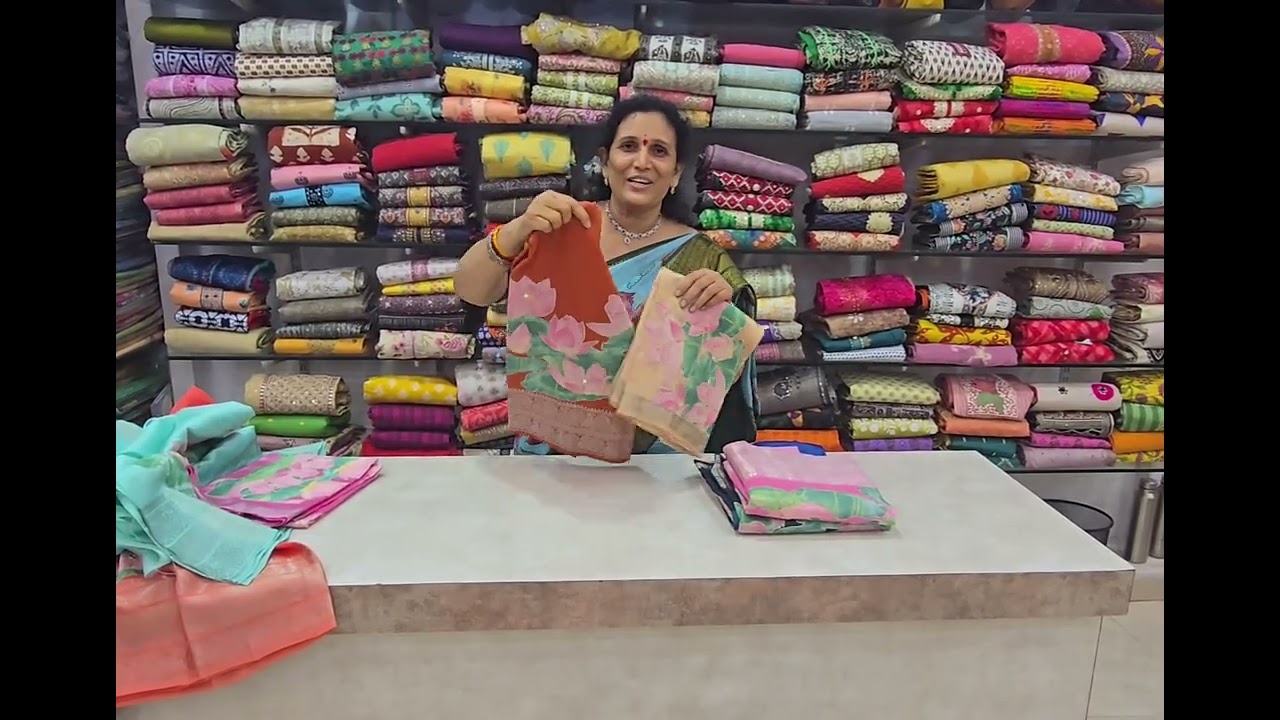 Mangalagiri pattu dress materials applique work 